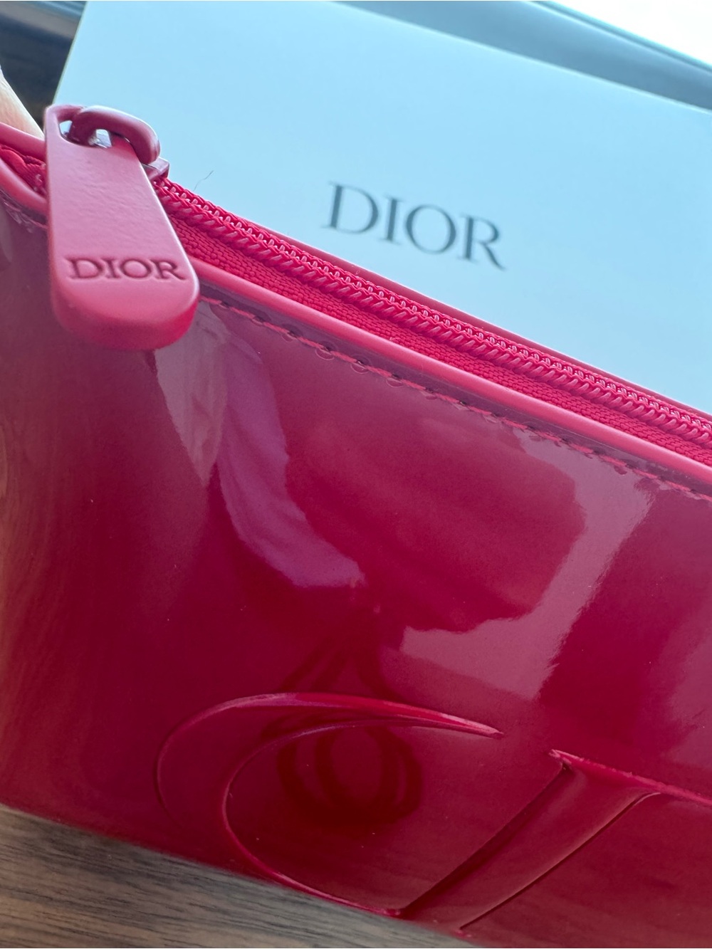Dior Red CD Patent Pouch - Picture 2 of 3